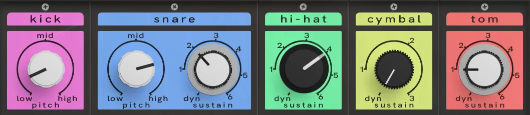 Pitch and sustain controls