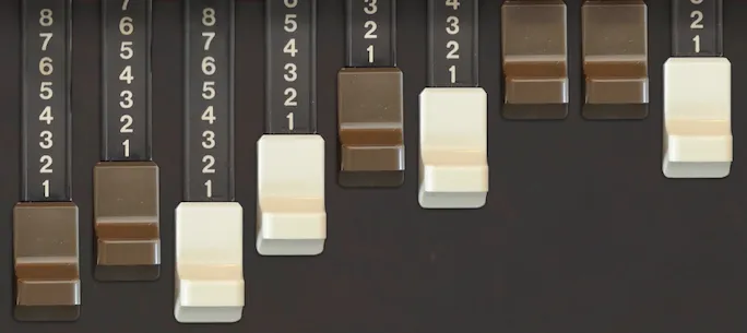 Drawbar controls for the "All Drawbars" preset